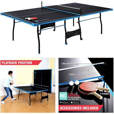 Ping Pong Tennis Foldable Table With Paddles and Balls