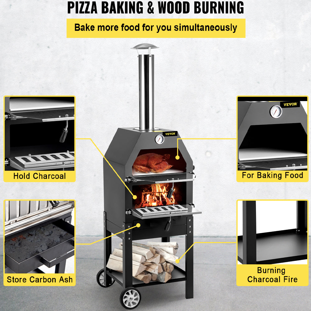 Outdoor Wood Pizza Ovens - Portable Backyard Wood Fired Pizza Oven