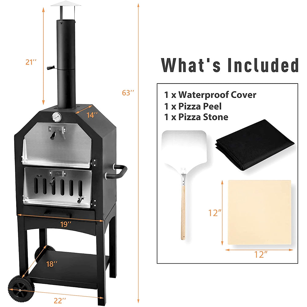 Outdoor Wood Pizza Ovens - Portable Backyard Wood Fired Pizza Oven